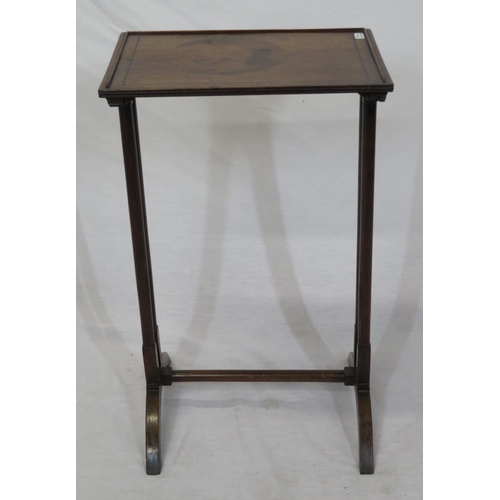 166 - Small Victorian style walnut occasional table with turned columns and stretcher, on bracket feet