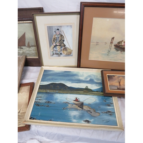 17 - Assorted lot of paintings, pictures, etc in box