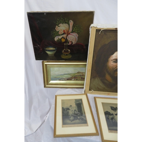 19 - Assorted lot of paintings, pictures, etc in box