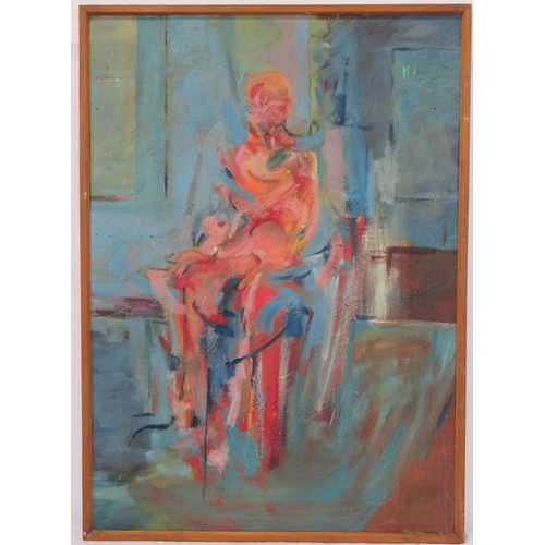 262 - Irish school 'Study of a lady' oil on board 110x72cm