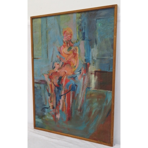 262 - Irish school 'Study of a lady' oil on board 110x72cm