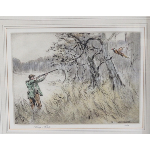 265 - Marie Wilkinson 'Set of three hunting / fishing scenes' limited editions 24x34cm each,  signed