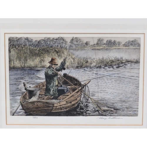 265 - Marie Wilkinson 'Set of three hunting / fishing scenes' limited editions 24x34cm each,  signed