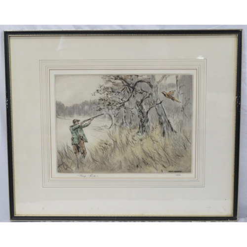 265 - Marie Wilkinson 'Set of three hunting / fishing scenes' limited editions 24x34cm each,  signed