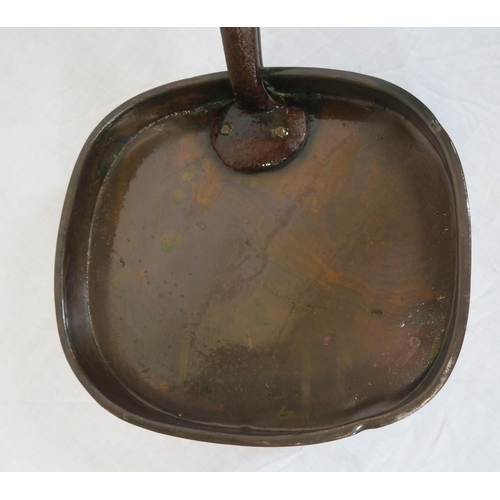 28 - Victorian style copper pans with shaped handles