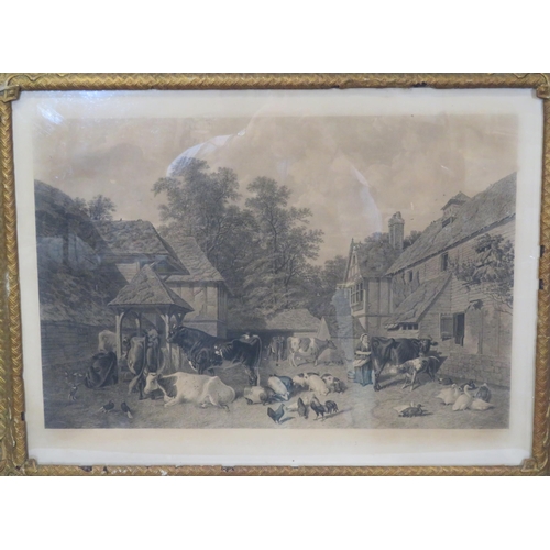 287 - J F Herring ' A Kentish farmyard' print 56x86cm