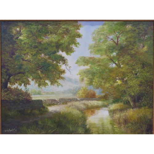 296 - Barry Renshaw 'Riverside scenes' two oils on canvas 45x60cm & 40x50 signed