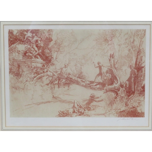 298 - Sir William Russell Flint 'Ladies by a river' limited edition studio stamp 26x40cm signed