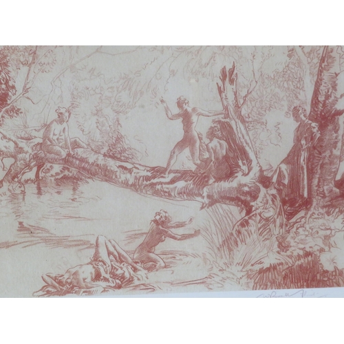 298 - Sir William Russell Flint 'Ladies by a river' limited edition studio stamp 26x40cm signed