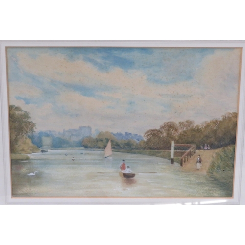 310 - English school 'Landscapes and riverscape' 3 watercolours 32x55cm, 23x34cm & 23x33cm