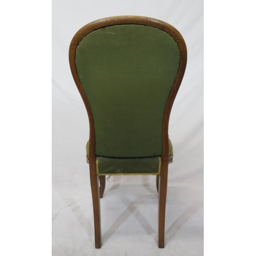 330 - Victorian mahogany spoonback occasional chair with foliate upholstery, serpentine fronted seat, on f... 