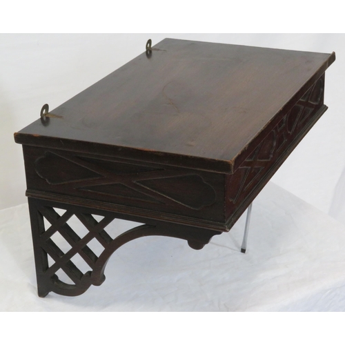 41 - Edwardian mahogany wall shelf with fretwork decoration