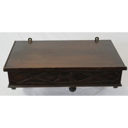 41 - Edwardian mahogany wall shelf with fretwork decoration