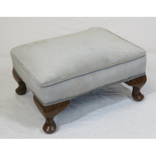 53 - Victorian style upholstered footstool with cabriole legs