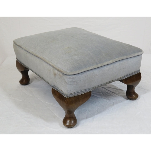 53 - Victorian style upholstered footstool with cabriole legs