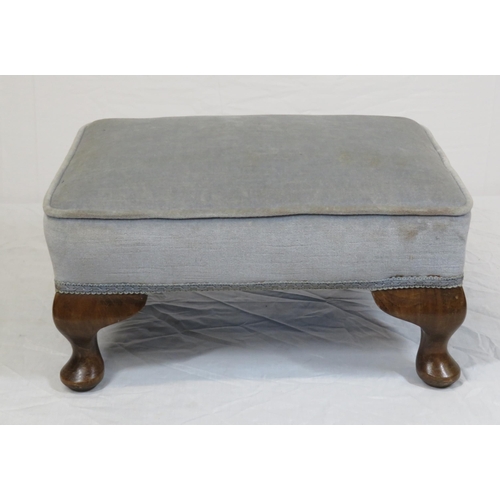 53 - Victorian style upholstered footstool with cabriole legs