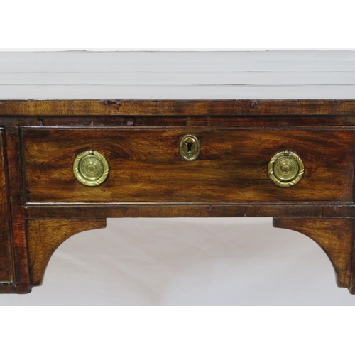 55 - Victorian mahogany small sideboard with bowed side drawers, frieze drawer, brass drop handles, on tu... 