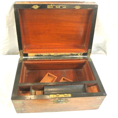 97 - Edwardian walnut writing slope with brass corners