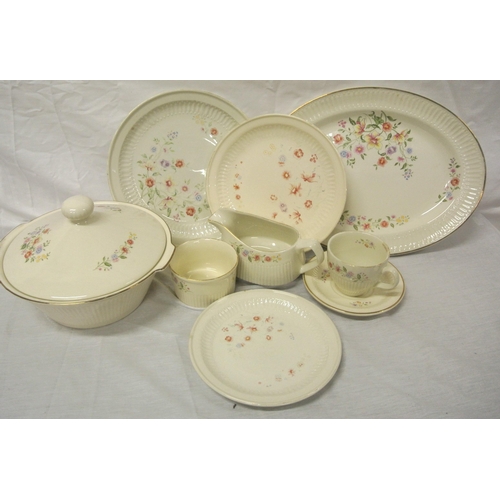 241 - Carrigaline pottery dinner service with foliate decoration.   Approx. 80 in total