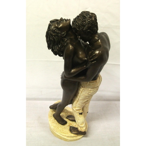 257 - Art Deco style group of lovers on shaped base