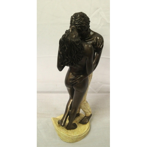 257 - Art Deco style group of lovers on shaped base