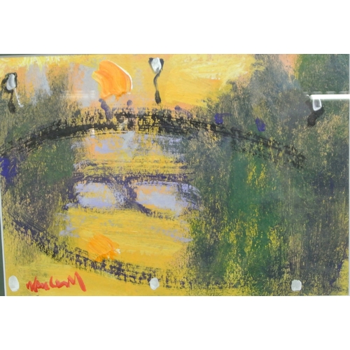 275 - Marie Carroll 'Ha'penny Bridge' oil on board, 20c29cm, signed lower left, titled verso