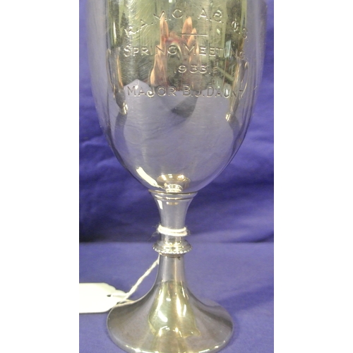 104 - London silver goblet with spreading base, inscribed, R.A.M.C/A.C/G.S   Spring 1933. etc.  98g 14cm