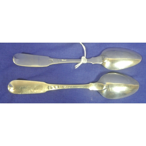 216 - Pair of Irish George III teaspoons with crested fiddle pattern handles, by Samuel Neville Dublin c. ... 