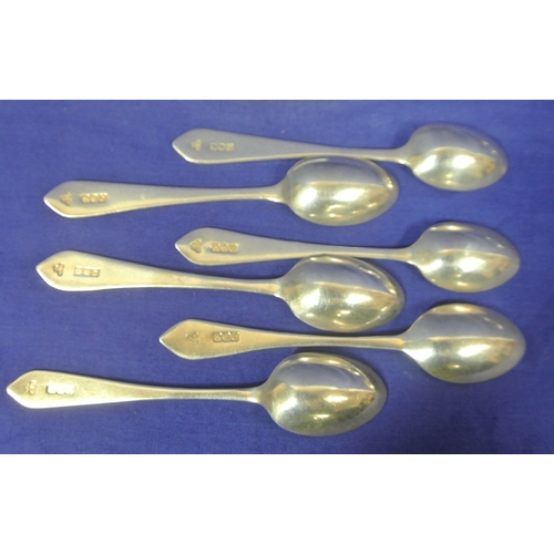 242 - Set of 6 Irish silver teaspoons with bright-cut handles, by Alwright & Marshall Ltd, Dublin, dated 1... 