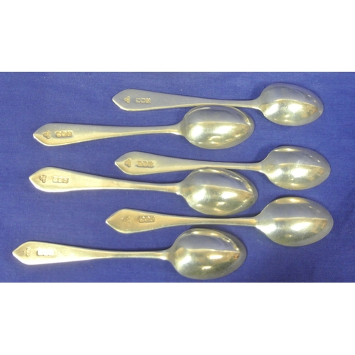 242 - Set of 6 Irish silver teaspoons with bright-cut handles, by Alwright & Marshall Ltd, Dublin, dated 1... 