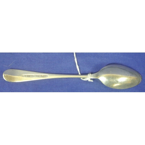 263 - Irish silver George III provincial teaspoon with crested handle, by John Toleken, Cork, c. 1770.16g ... 