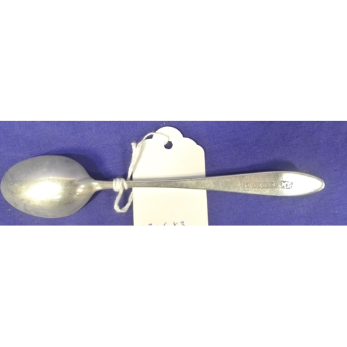 283 - Irish provincial silver teaspoon with crested handle, by John Nicholson, Cork, c 1800. 12g /14cm