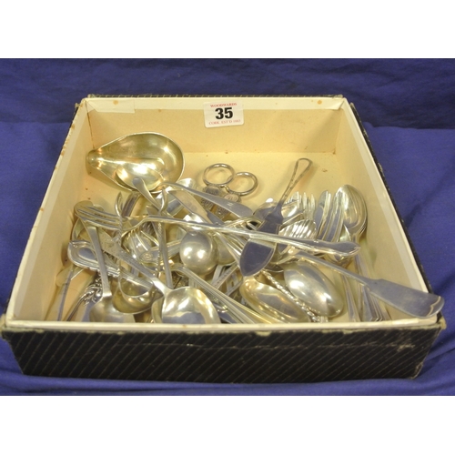 35 - Lot of silver cutlery, etc