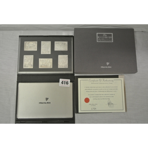 416 - Stamp Proof Sterling Silver Millenium Stamp Proof Collection, Hibernia Mint 2000.  scarce set