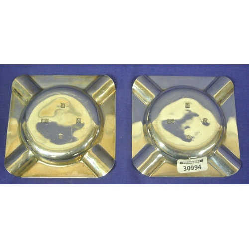 288 - Pair of Irish silver ash or pin trays by William Egan & Sons Ltd, Cork 1975. 108g /