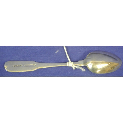 290 - Cork silver George III teaspoon with crested fiddle pattern handle, by Thomas Whiting Montjoy, Cork ... 