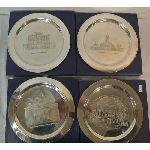 210 - Set of 4 Irish silver commemorative plates, Dublin 1972-1974, by Royal Irish Ltd., depicting Lord Po... 