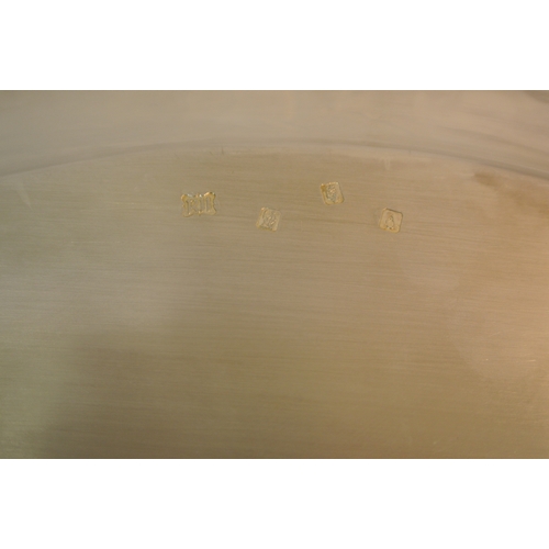 299 - Royal Irish silver oval serving tray with foliate and scroll borders, shaped handles, Dublin 1971. 1... 