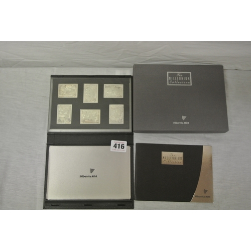 416 - Stamp Proof Sterling Silver Millenium Stamp Proof Collection, Hibernia Mint 2000.  scarce set