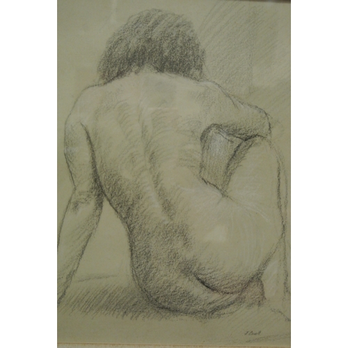 361 - James Cahill 'Nude' conte on paper, 22x18cm, signed