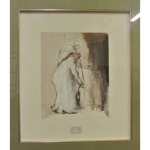 372 - Paul Conte 'Figure studies' oils on board, a pair 23x18cm each, signed with thumbprint