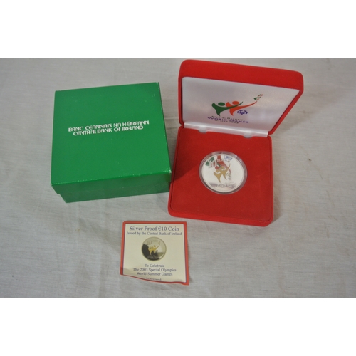 405 - Central Bank of Ireland Special Olympics Silver Poof €10 coin