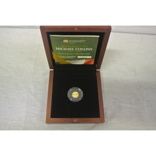 409 - Central Bank of Ireland Michael Collins 2012 €20 Gold Proof Coin, in case