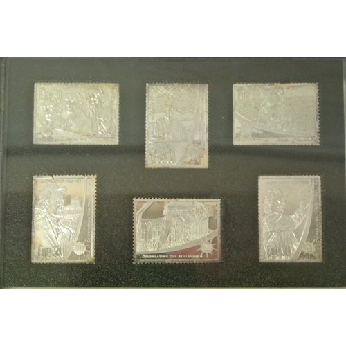 414 - Stamp Proof 2000. Sterling Silver Millennium Stamps,Proof Collection, Hibernia Mint 2000, a very sca... 