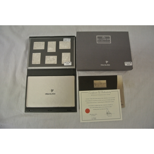 415 - Stamp Proof  Sterling Silver Millenium Stamps, Proof Collection, Hibernia Mint 2000, rare set.