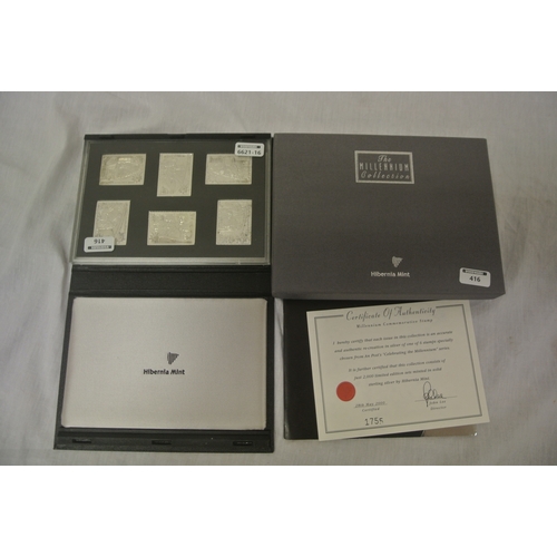 416 - Stamp Proof Sterling Silver Millenium Stamp Proof Collection, Hibernia Mint 2000.  scarce set