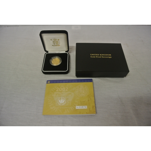 423 - United Kingdom Gold Proof Sovereign  2002  The Queens Golden Jubilee.