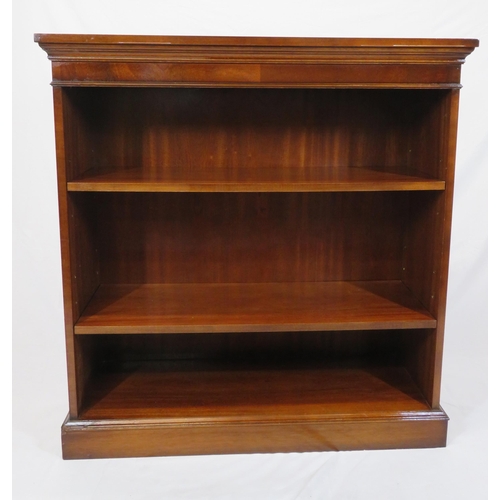 10 - Edwardian open bookcase with adjustable shelving & plinth