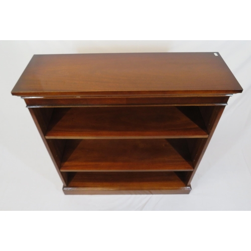 10 - Edwardian open bookcase with adjustable shelving & plinth