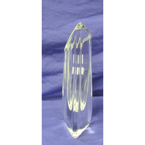 108 - Baccarat Art Deco style tall angled crystal flower vase